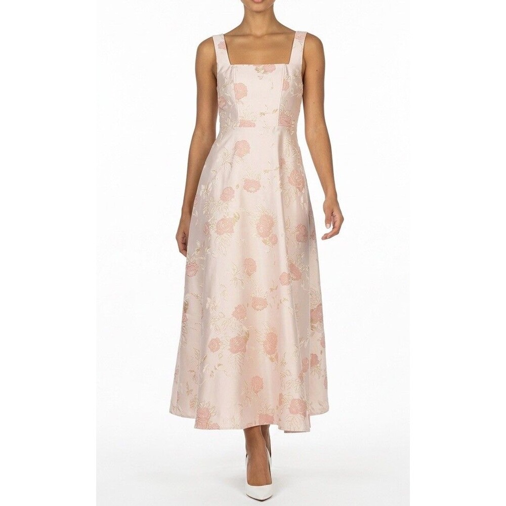 Petal & Pup Zaria Pink Floral Brocade Midi Dress - Size Large - NWOT $159 - Picture 2 of 16